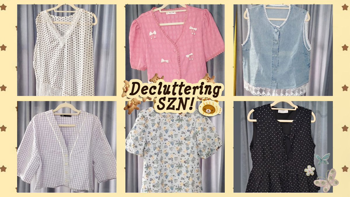 loveclusters's tweet photo. DECLUTTERING SEASON! 🤎🧣

hello! aku mau declutter lemari aku/preloved baju-bajuu. ada banyak brand and some non brand but they’re cutee! 🫰🏻 https://t.co/tEgyAUQbY1