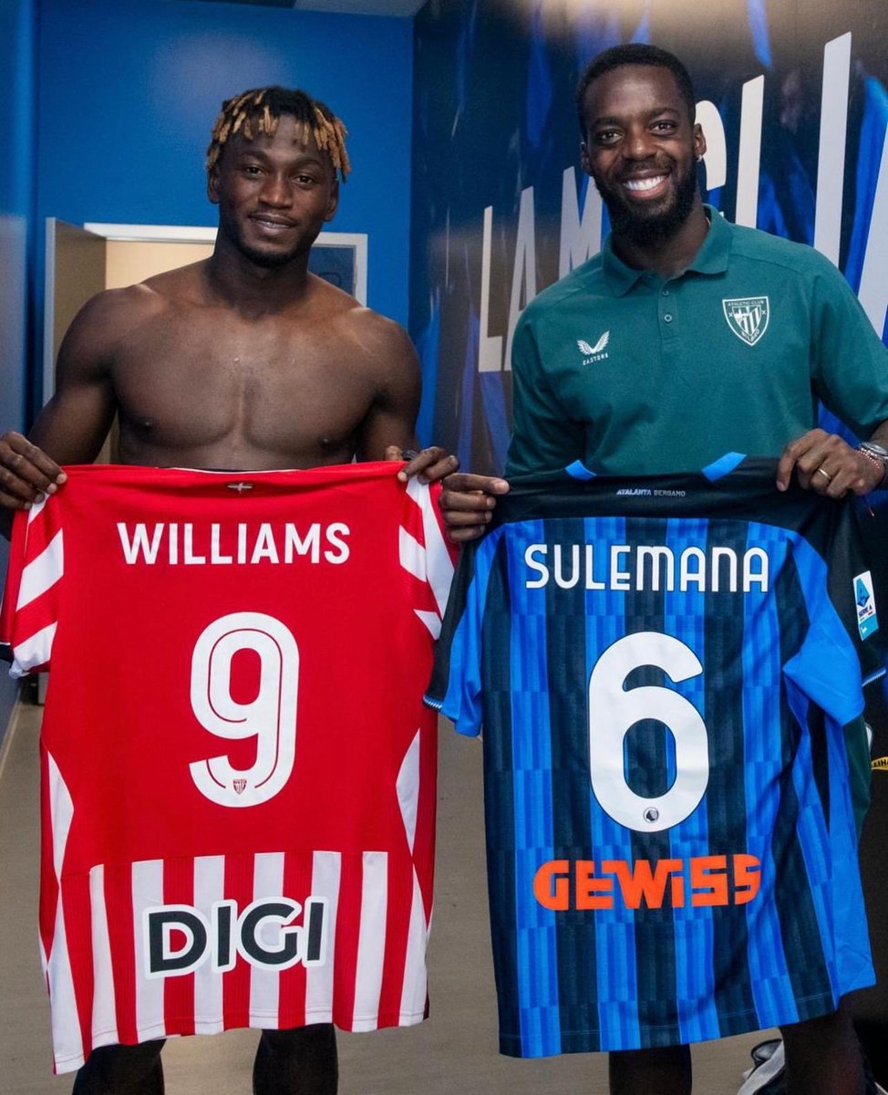 ArthurLegacy's tweet photo. BLACK STARS CONNECTION! π¬πβ‘
Ibrahim Sulemana and IΓ±aki Williams linking up and swapping shirts after the friendly match between Atalanta and Athletic Club!
Brotherhood on and off the pitch. π€π₯
#ArthurLegacy #ArthurLegacySports #LifeTransformationAgenda https://t.co/go7bBhVDRG