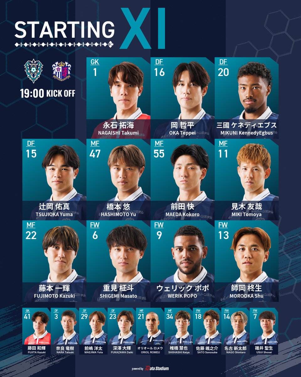 AvispaF's tweet photo. 🏆明治安田J1リーグ 第2節🏆
#アビスパ福岡 🆚 #セレッソ大阪
⏰19:00KO 🏟#ベススタ

本日のメンバーが発表されました🐝
熱い応援をよろしくお願いします‼️

#DAZN で配信📺
→https://t.co/jYioanhD5I

#スポーツくじWINNER がクラブ強化に🎉
→https://t.co/8QdCyV1puD

#PR #avispa https://t.co/4Owtszkhu5