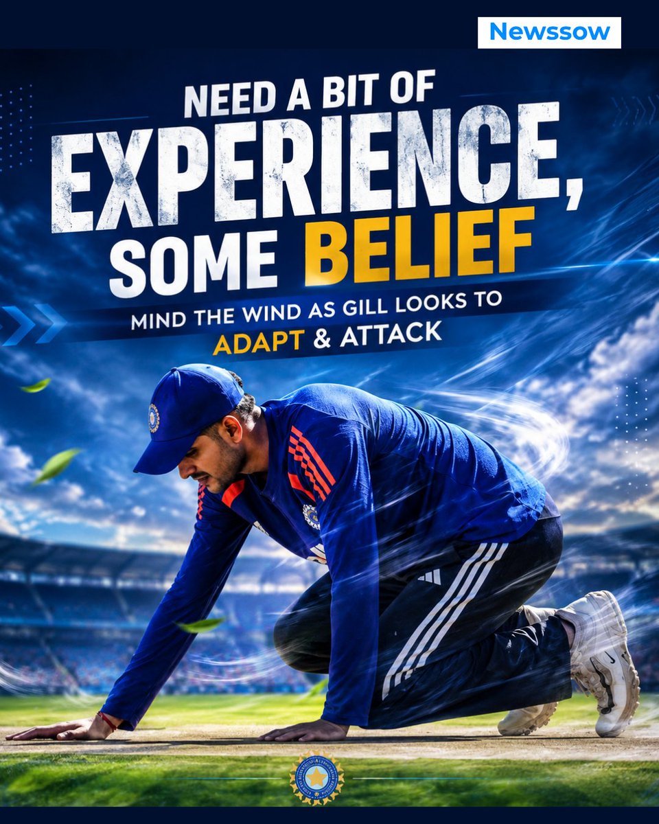 TheNewssow's tweet photo. Can Gill turn pressure into power? 🌪️🏏 Experience, belief &amp; the courage to adapt could be the game-changers. When the wind tests you, attack harder. 🔥🇮🇳 #ShubmanGill #TeamIndia #Cricket #INDvsSA #Newssow https://t.co/kWqPtVMmEe