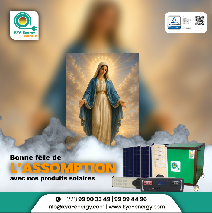kya_energy's tweet photo. ✨ 𝐁𝐨𝐧𝐧𝐞 𝐟𝐞̂𝐭𝐞 𝐝𝐞 𝐥'𝐀𝐬𝐬𝐨𝐦𝐩𝐭𝐢𝐨𝐧 !

En ce jour béni, toute l'équipe KYA-Energy Group vous souhaite une belle fête de l'Assomption, entourés de vos proches 🙏

📞 +228 99 90 33 49 / 99 99 44 96
🌐 https://t.co/qXiHNMlMdB https://t.co/7pGt2LIEMj
