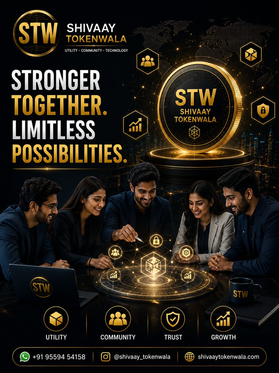 ShivaayToken's tweet photo. Stronger Together. Limitless Possibilities.

At Shivaay Tokenwala (STW)the ecosystem is built around utility, community, trust and technology—bringing people together around a shared digital vision.

📲 +91 95594 54158
🌐 https://t.co/wXfoBi7VO3

#ShivaayTokenwala #STW https://t.co/LfZCApu5Ld