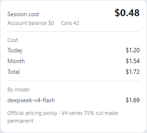 BP_SHI's tweet photo. Running DeepSeek locally? dsh-web-billing shows exactly what you save. 💰
Local calls valued at official API prices, costing you ¥0 — the panel tracks what you save.
Install: dsh plugin add github:bpc-oss/dsh-web-billing
https://t.co/zmHVzUraW5 https://t.co/hqTQQyiJIL