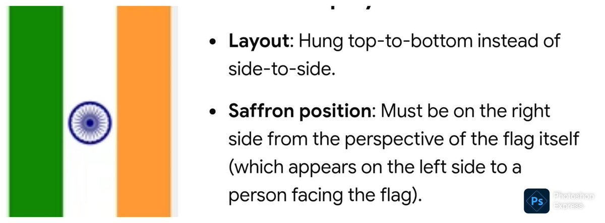 GudumbaSatti's tweet photo. When the Indian flag is in portrait orientation, the saffron color must be on the right side, you moron. https://t.co/5bwJEUxDBK