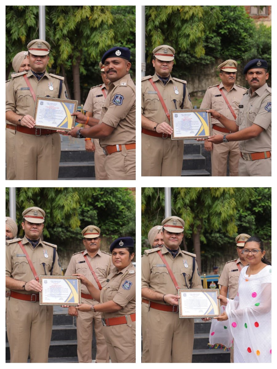 Grp_Vadodara's tweet photo. શ્રી અભય સોની,પોલીસ અધિક્ષક,પશ્ચિમ રેલવે વડોદરા સાહેબનાઓ દ્વારા આજરોજ પશ્ચિમ રેલવે જીઆરપી વડોદરા યુનિટ ખાતે ઉત્તમ અને પ્રશંસનીય કામગીરી કરનાર પોલીસ કર્મચારીઓને પ્રમાણપત્ર એનાયત કરી સન્માનિત કરવામાં આવ્યા.
@sanghaviharsh 
@dgpgujarat 
@GujaratPolice 
@SP_WR_Amd https://t.co/lQ5UBQW5Cl