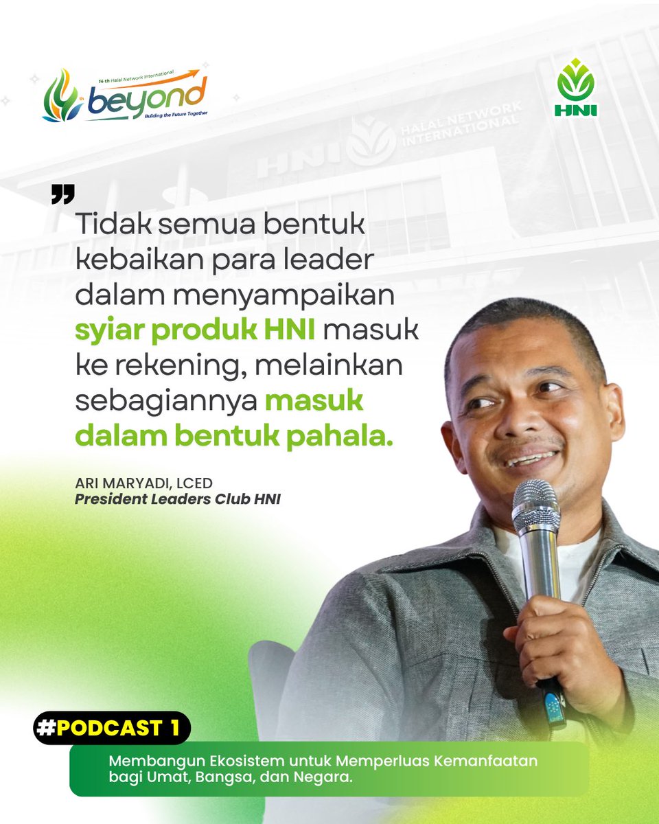 hni_official's tweet photo. Para pengisi Podcast #1 Milad ke-14 HNI berbagai insight mereka terkait “Membangun Ekosistem untuk Memperluas Kemanfaatan bagi Umat, Bangsa, dan Negara.”

▶️ Saksikan selengkapnya di YouTube HNI Official!

#HNI #MiladHNI14 #Beyond14 #BuildingTheFutureTogether https://t.co/18wklG7DmL