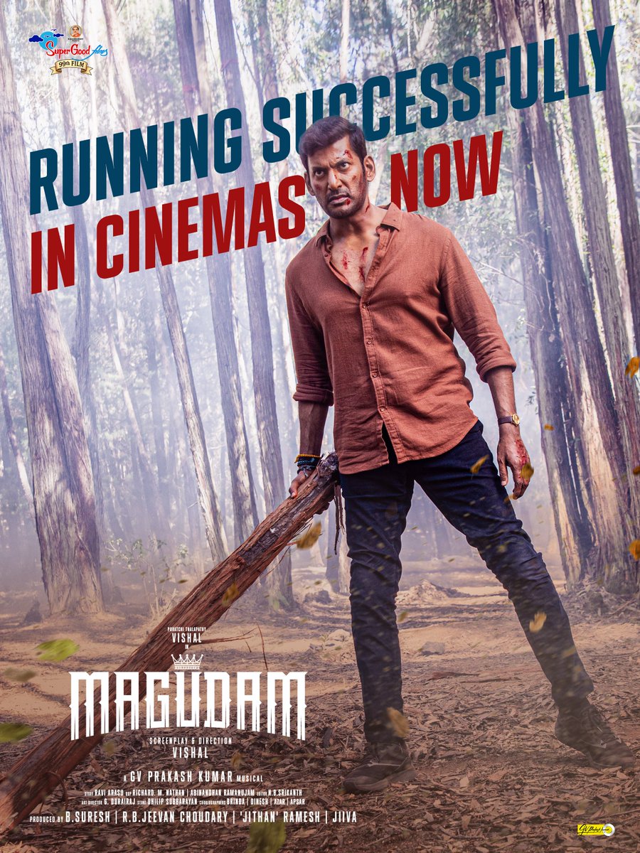 MagudamOfficial's tweet photo. THE MASS WAVE HAS BEGUN! 

#Magudam / #Makutam is receiving a thunderous response from audiences!

RUNNING SUCCESSFULLY IN CINEMAS NOW

🎟️ BOOK YOUR TICKETS NOW!

Magudam 
https://t.co/7avuBqwE2R

Makutam
https://t.co/Xy60nkqgsg

#DirectorVishal #SGF99 https://t.co/gtT2f8T7sf