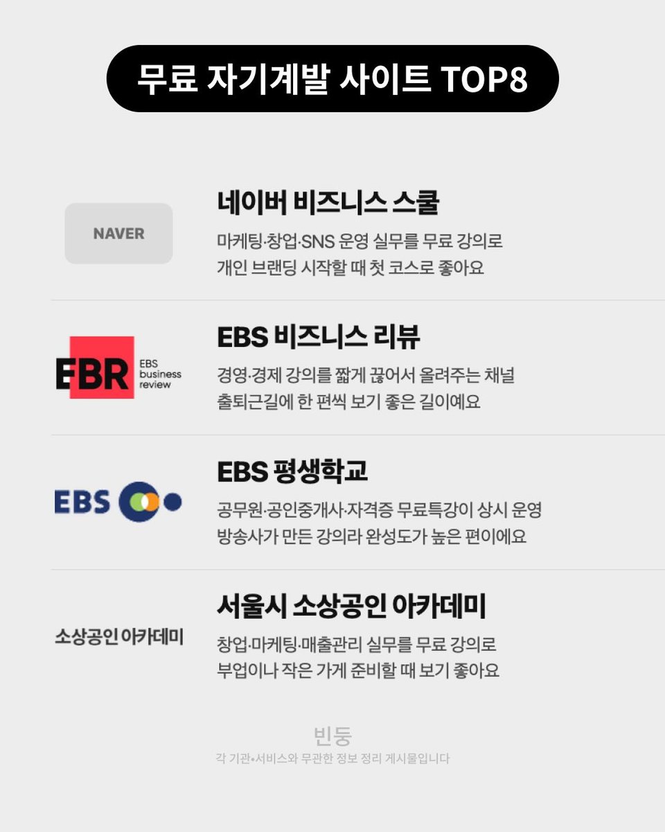 wildcatclub_'s tweet photo. 돈 한 푼 안 드는 무료 자기계발 사이트 TOP 8 https://t.co/ojQTqTjblM