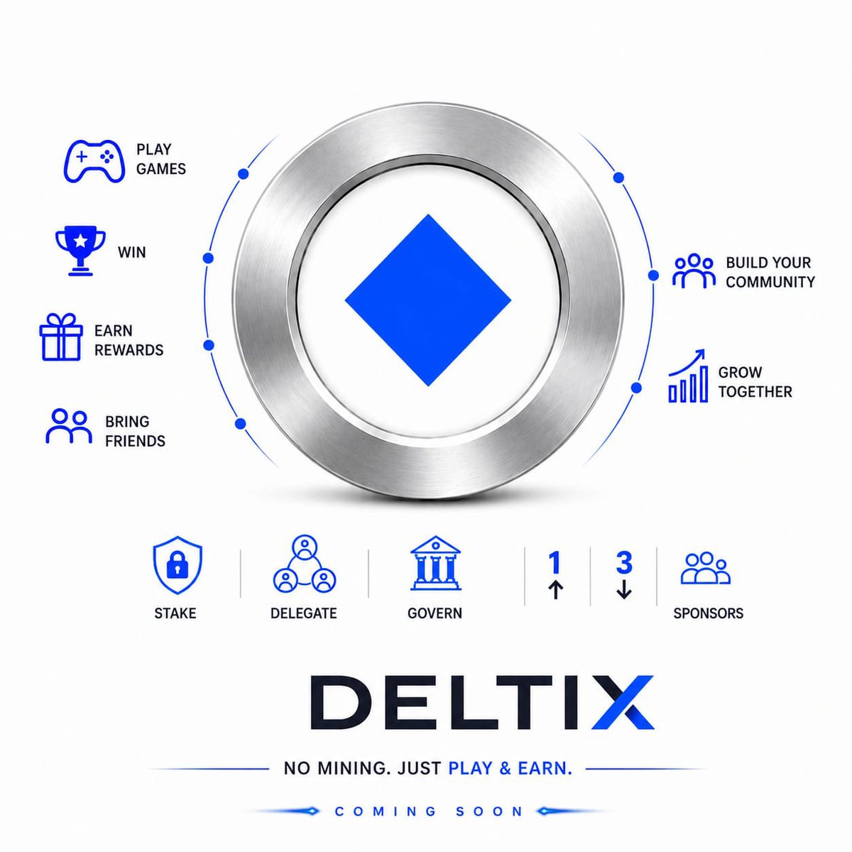 kv_interlinkITL's tweet photo. NO MINING. NO SESSIONS. NO CYCLES.

Read that again. 

DELTIX is doing it differently. 

What if earning didn’t mean opening an app every few hours just to press another mining button?

What if you could simply:

🎮 PLAY.
🏆 WIN.
🎁 EARN REWARDS.
👥 BRING FRIENDS.
🌎 BUILD YOUR COMMUNITY.
📈 GROW TOGETHER.

No repetitive mining. No endless cycles.

Just PLAY. ENJOY. PARTICIPATE. EARN.

But gaming is only one piece of the puzzle… 

Behind it sits something bigger:

STAKE. DELEGATE. GOVERN.

And then there are the clues:

1 ↑
3 ↓
SPONSORS. 

What do they mean? And how does it all connect to playing, participating and earning?

Those answers are still locked away. 

DELTIX — COMING SOON.

The game hasn’t even started yet.