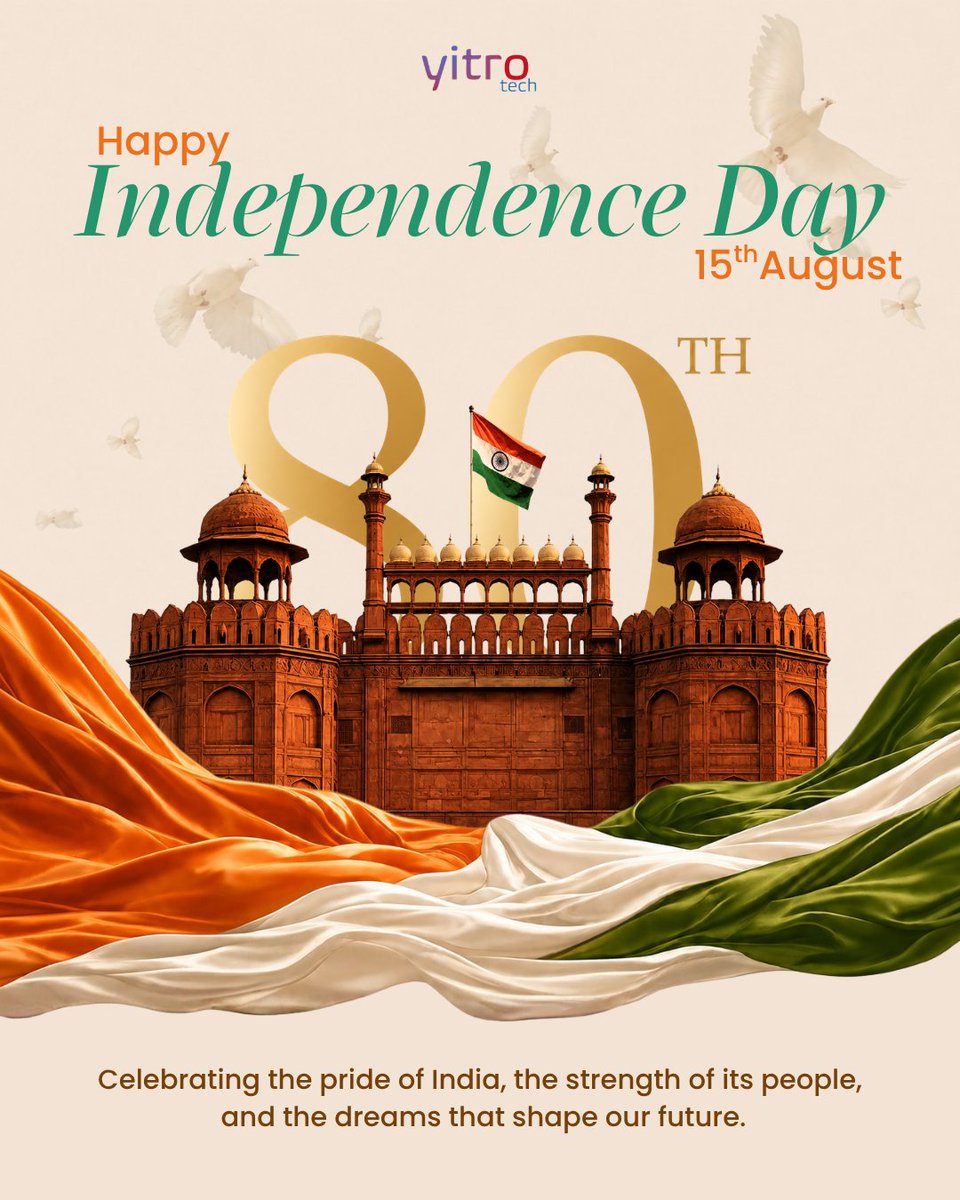 Yitrotech's tweet photo. Empowered by history, driven by innovation.💫

This Independence Day, Yitro Tech celebrates India’s journey and looks forward to a future powered by technology, progress, and endless possibilities.

Wishing you all a Happy 80th Independence Day! ����🇳 ✨

#IndependenceDay #YitroTech https://t.co/6sicMPzoat