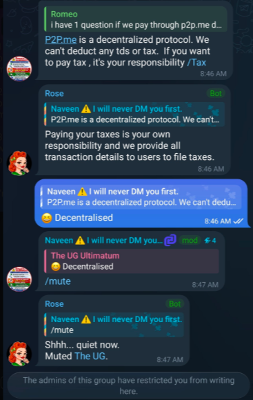 TheUGultimatum's tweet photo. Then someone asked in their Telegram group:

"If https://t.co/3SFZ444uHo is decentralized, do we still pay taxes?"

The admin proudly replied:

"https://t.co/3SFZ444uHo is a decentralized protocol."

That reply aged very badly. https://t.co/8yGjdh9jgb