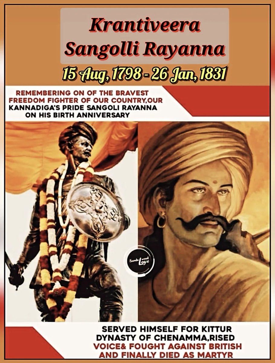 SpHarsha111's tweet photo. Our bravest freedom fighter will be always remembered 💛❤️proud to be Kannadiga 💪🏻 https://t.co/vczTzpqEDK