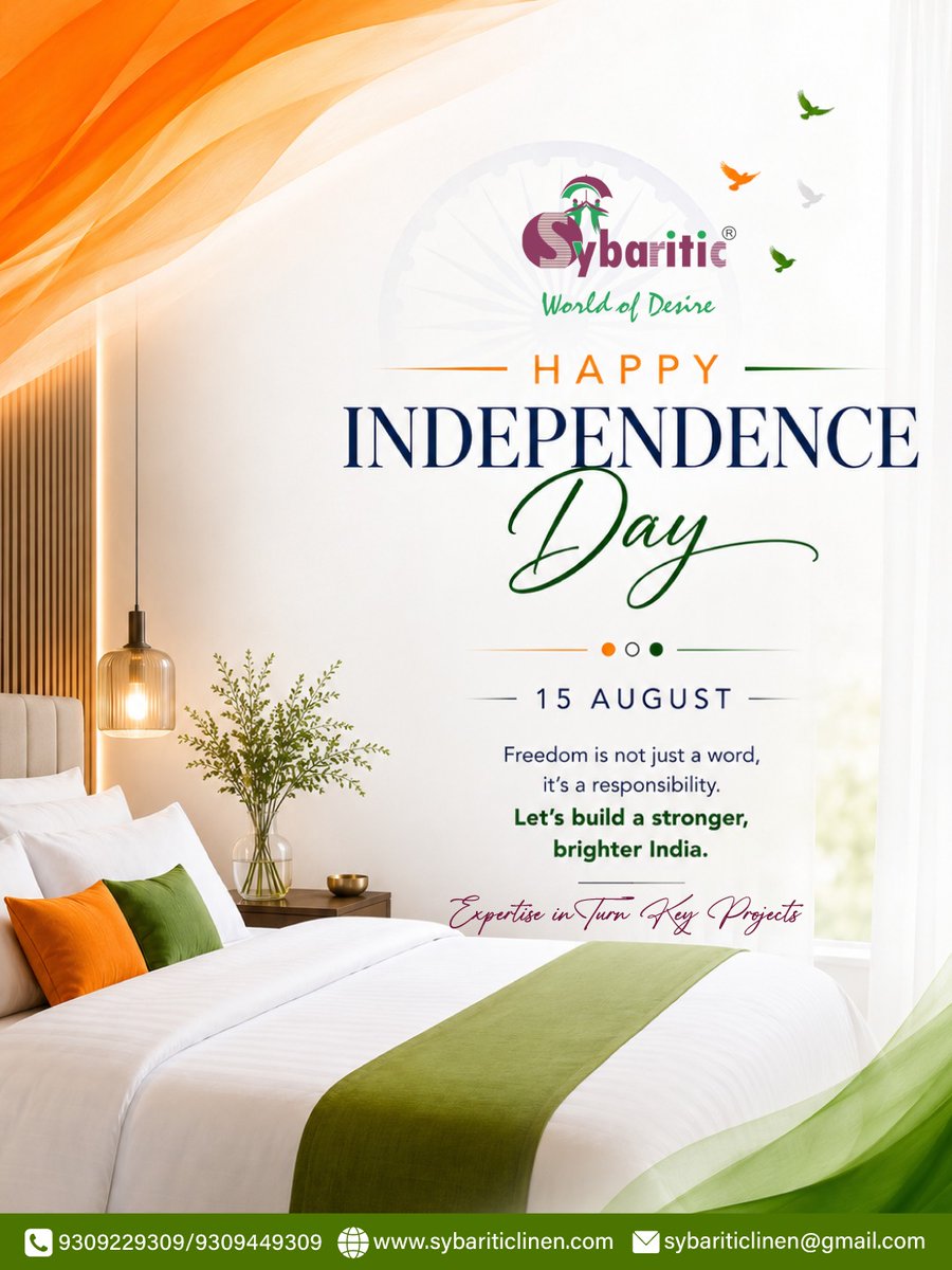 Sybariticlinen1's tweet photo. Happy Independence Day! 🇮🇳
Freedom is not just a word it’s a responsibility.

This Independence Day, let’s celebrate the spirit of freedom, unity and progress, and work together towards building a stronger, brighter and better India. ✨ https://t.co/gWZL7FzFgL