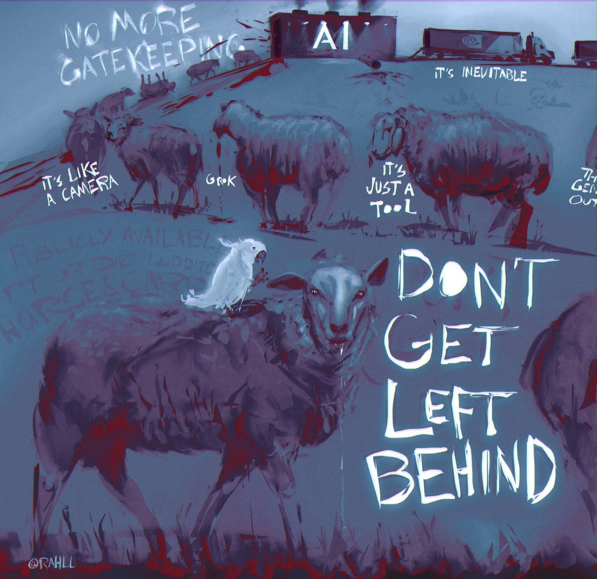Rahll's tweet photo. "Stochastic Sheep", 2026 (non finito) https://t.co/N5V9hRl9Oc