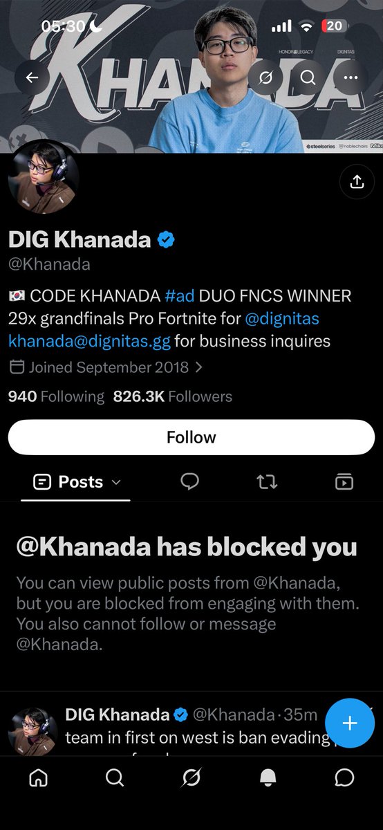 AizenEu's tweet photo. blocked by @Khanada for supporting my boy @salkofnbr geeg https://t.co/EfWRhhGuX5