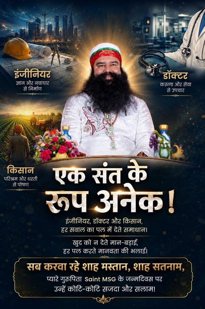 khushi_ch03's tweet photo. Wishing a blessed incarnation day to Revered Saint Dr. MSG, whose teachings inspire humanity to celebrate by planting trees, feeding the needy, and serving society rather than through empty materialism.
.
.
#HappyBirthdaySaintMSG
#MSGBhandara
#15August

Saint Dr. Ram Rahim MSG https://t.co/n8mYY9TKX3