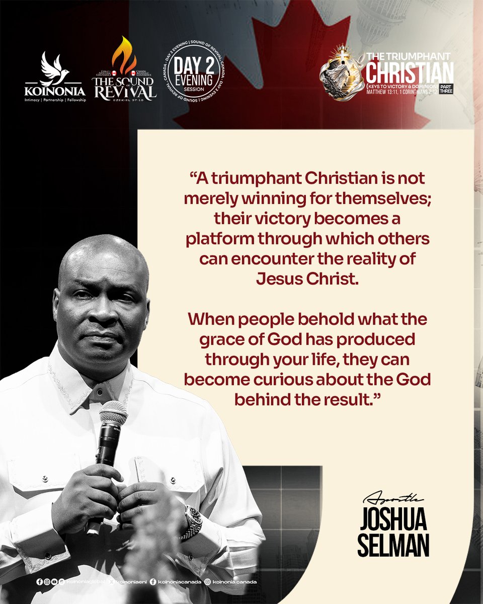 koinoniaeni's tweet photo. #ApostleJoshuaSelman
#TheTriumphantChristianPart3
#KeysToVictoryAndDominion
#TheSoundOfRevival2026
#SoundOfRevivalCanada
#KoinoniaGlobal https://t.co/tpgNonvN7z