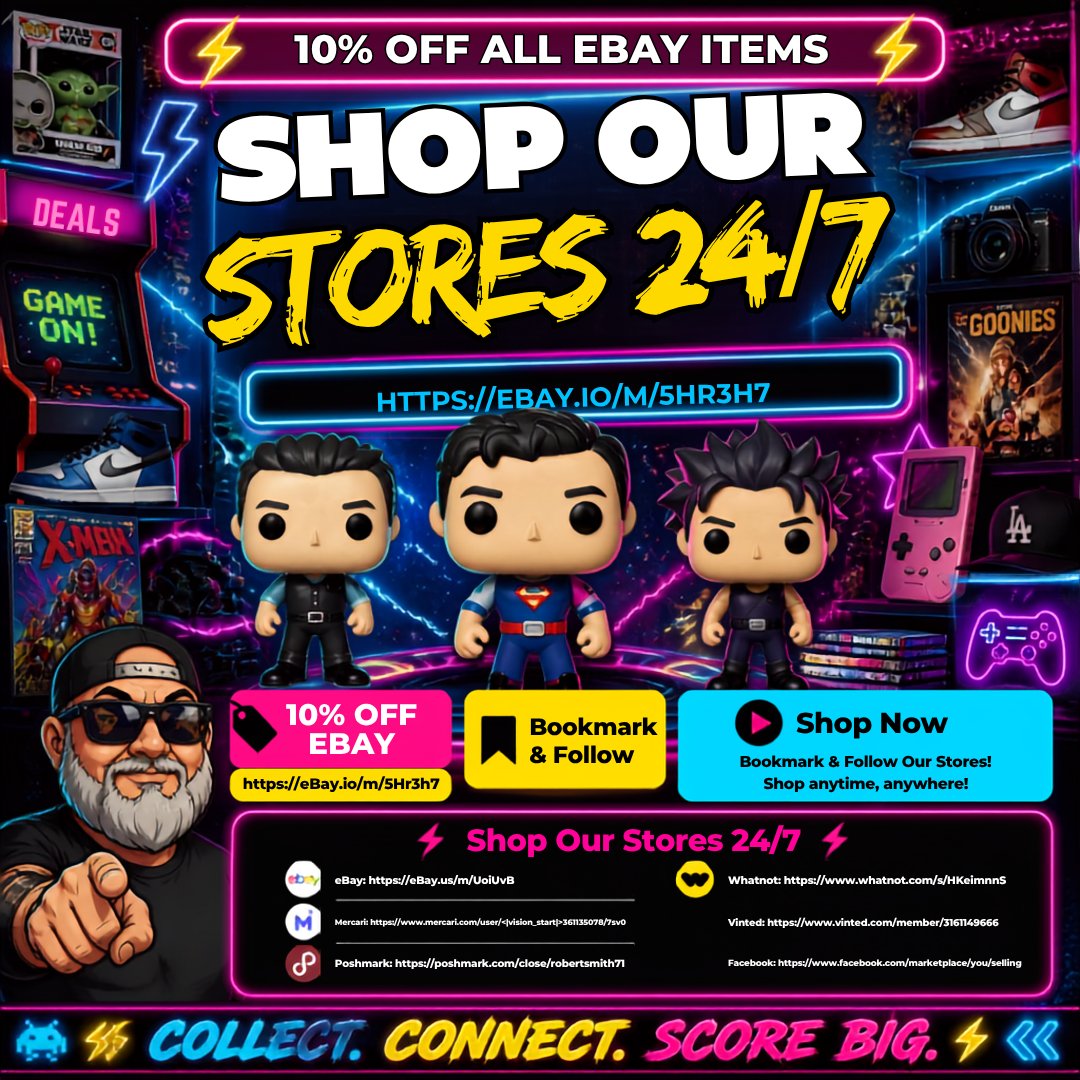 SmittysFamStore's tweet photo. SMITTY'S FAMILY STORE
SHOP OUR STORES 24/7
🔥 10% OFF ALL eBay items ends Sunday at midnight

eBay: https://t.co/SOi9v454Hf
Mercari: https://t.co/bNaqChKpq5
Whatnot: https://t.co/BAYsaBy3An
Vinted: https://t.co/uI5O6JqfeY
Facebook Marketplace: https://t.co/aMPSxD8via https://t.co/6oFBYcTbj3