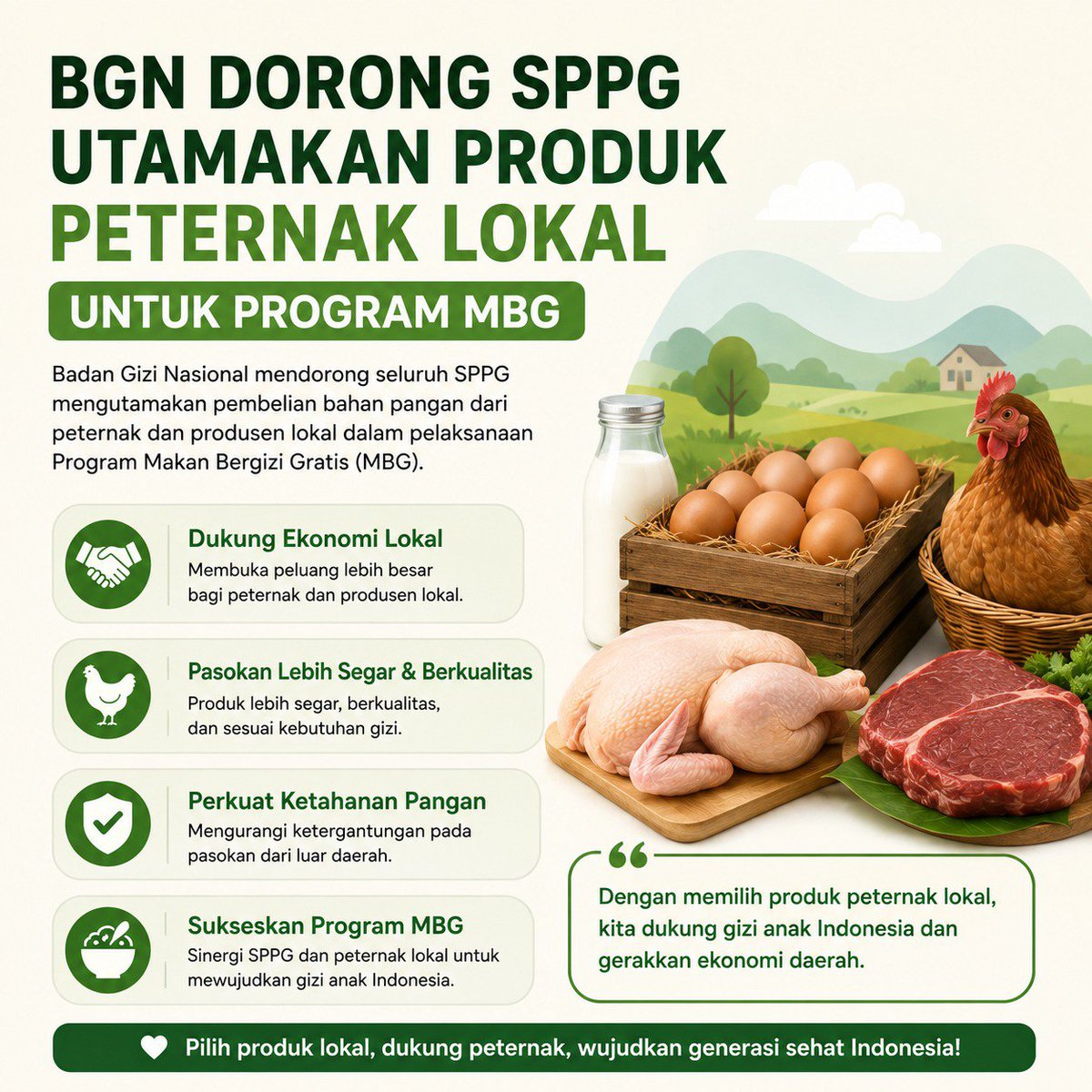 slnower's tweet photo. Program MBG Hadirkan Pangan dari Peternak Lokal untuk Anak Bangsa #MBG https://t.co/x13SBM1BO6
