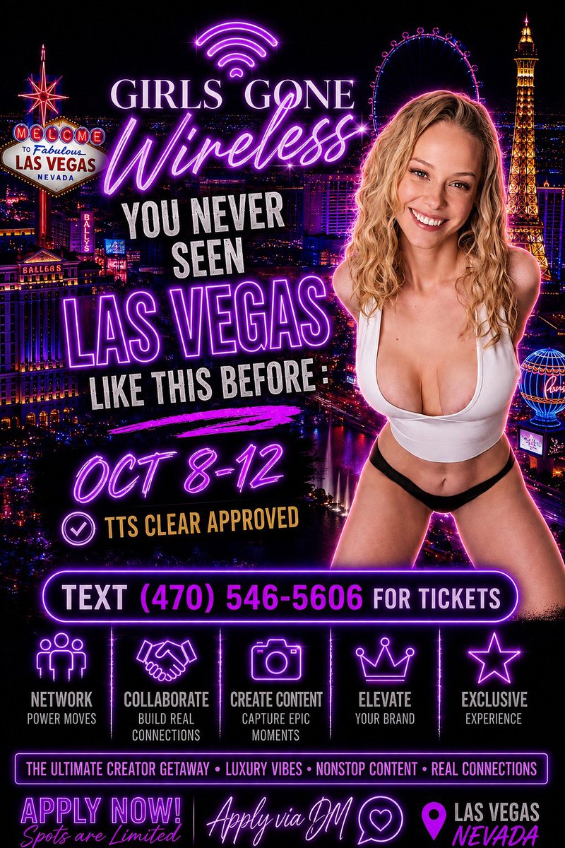 GIRLSGOWIRELESS's tweet photo. Guys check out this spinner @PassionRaines word around is she said she wants 🍆for dinner. The guys is going to feed her well . Will You be there ,You need to be dm or text the number on the flyer . Live in Las Vegas October 8-12 https://t.co/nTG74y1mUR