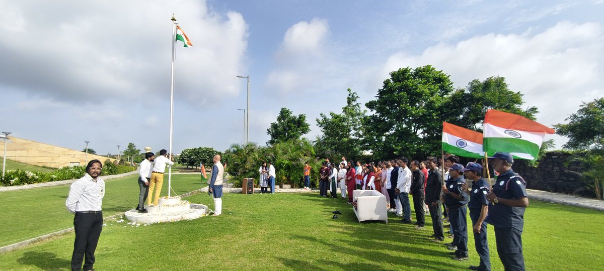 RSCRajkot's tweet photo. Watching the Tiranga unfurl always brings goosebumps. Happy 80th Independence Day! 🇮🇳 #HarGharTiranga #IndependenceDay2026 https://t.co/gQ12Ee3WL6