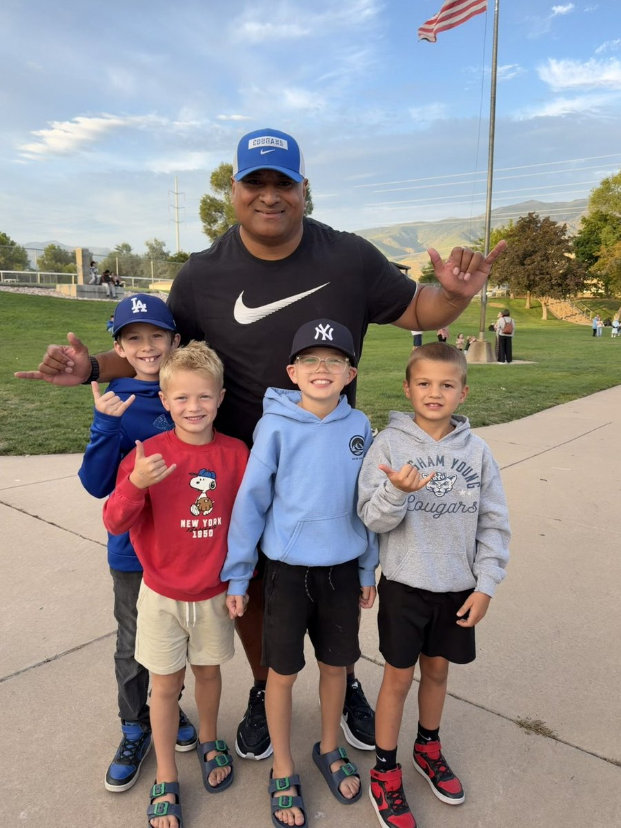 waffletodd's tweet photo. I’d guess Kalani spent well over an hour at the Timpview/Layton game taking pictures, shaking hands and talking with anyone who came up to him.

And somehow, every person gets the same Kalani — a huge smile, a real conversation, and never a hint that he has somewhere else to be.

There are a lot of reasons to love BYU football, but he might be the biggest one.

Kalani is BYU. 💙🤙