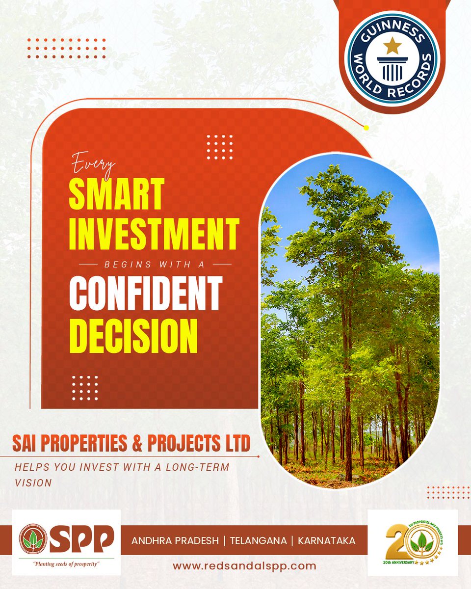SaipropertiesP's tweet photo. 🌱 Every Smart Investment Begins With a Confident Decision! 💰✨

Invest today with a long-term vision and take a step towards building a stronger tomorrow. 🏡🌳

With Sai Properties & Projects Ltd, make investment decisions with confidence and a vision for sustainable growth. 📈🤝

🌿 Invest Smart. Think Long-Term. Grow with Confidence.
👉 https://t.co/o7hV5QwtSO
✉️ saiprojects.info@gmail.com
📍 Andhra Pradesh, Telangana, Karnataka

#saipropertiesandprojects #spp #smartinvestment #investmentgoals #longterminvestment #realestateinvestment #landinvestment #investmentplanning #wealthcreation #futureplanning #propertyinvestment #realestateindia #smartinvesting #investwithconfidence #growyourwealth #andhrapradesh #telangana #karnataka
.
.
[redsandalwood farmlands, investment, investment in redsandalwood, redsandalwood cultivation, errachandanam]