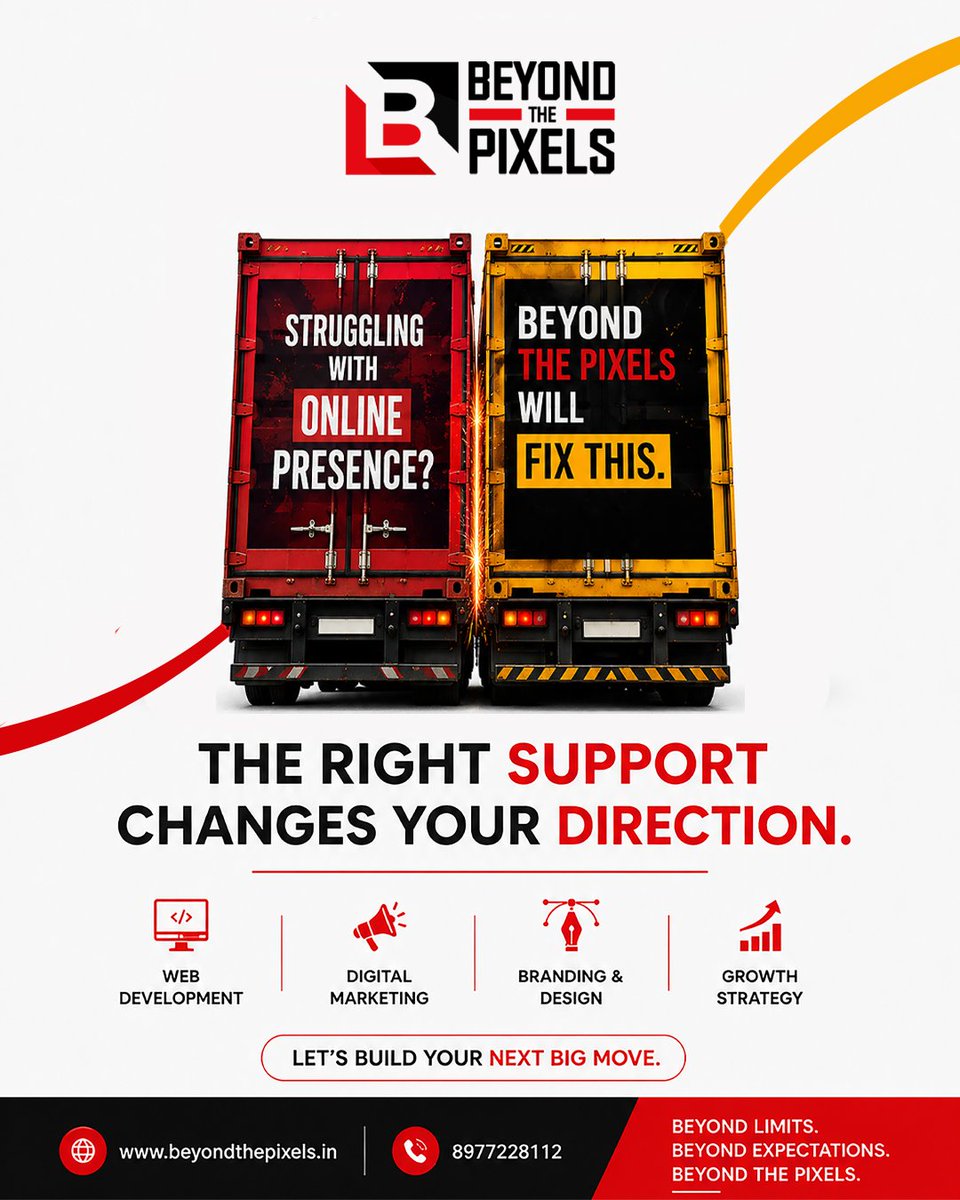 Teambeyondpixel's tweet photo. 🚨 Struggling with your online presence?

Your brand deserves to be seen, remembered &amp; chosen.

Beyond The Pixels will fix this. 🚀

🌐 Web Development
📣 Digital Marketing
🎨 Branding
📈 Growth Strategy
Go beyond the pixels.

🌐 https://t.co/zJRGibALW6
📞 8977228112 https://t.co/C8XhjQIIei