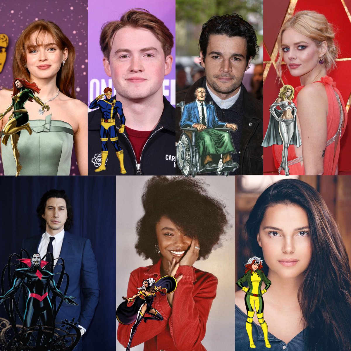 marveltomodachi's tweet photo. 『X-MEN』キャスト決定！

🔥セイディー・シンク
ジーン・グレイ

🥽キット・コナーズ
サイクロプス

🎓クリストファー・アボット
　チャールズ・エグゼビア

❄️サマラ・ウィービング
　エマ・フロスト

🤝インディ・ナバレッテ
　ローグ

⚡️マヤ・ボイド
　ストーム

🦹‍♂️アダム・ドライバー
　ミスター・シニスター

次世代のMCUも期待しかない😭

『X-MEN』は2028年5月5日公開予定🗓️