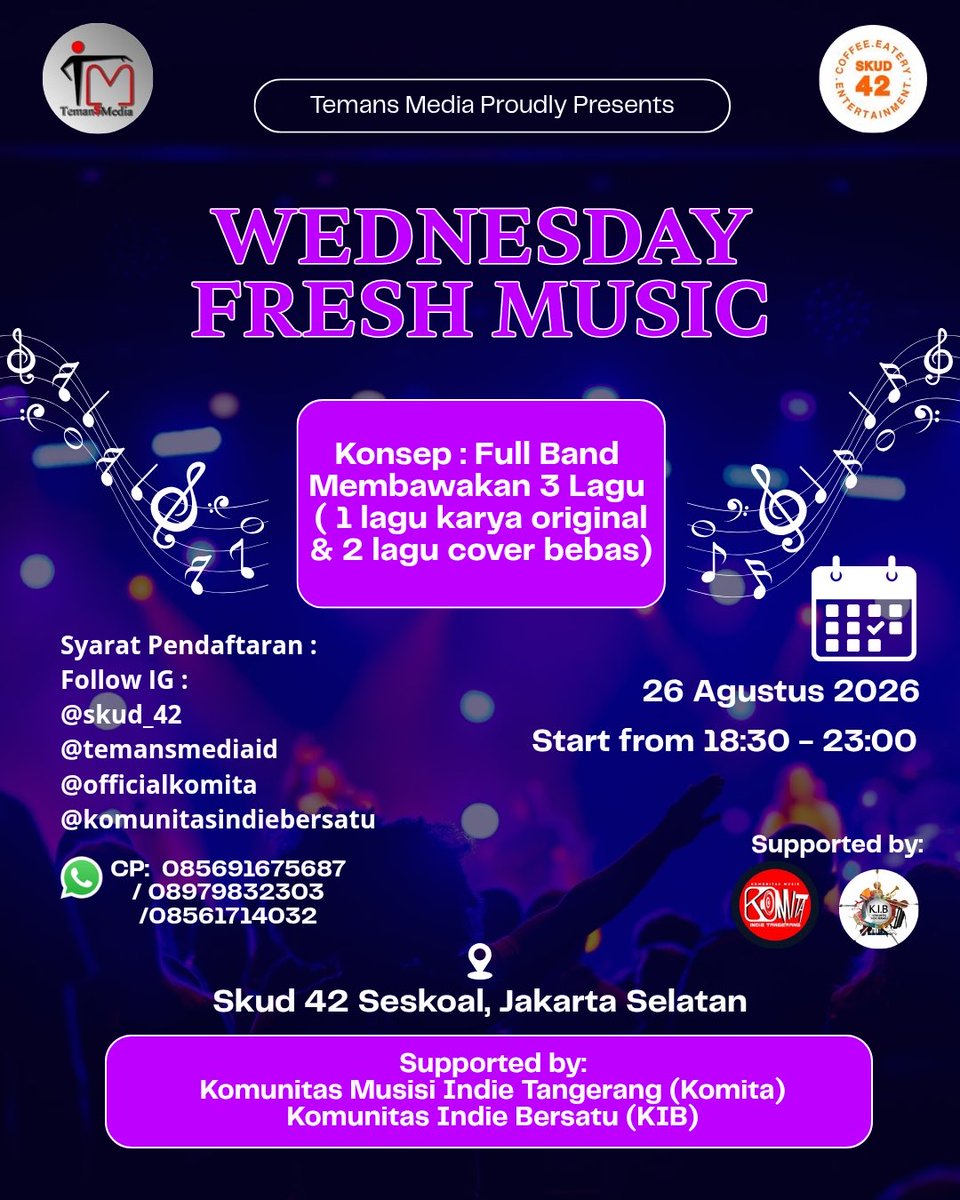TemansMediaID's tweet photo. Calling for singer!! 🎤🔥

Yang lagi promo lagu baru, yang lagi pengen manggung cocok buat kamu! 

Yuk segara daftar guys.. 🔥🔥 https://t.co/YW49H7iIWQ