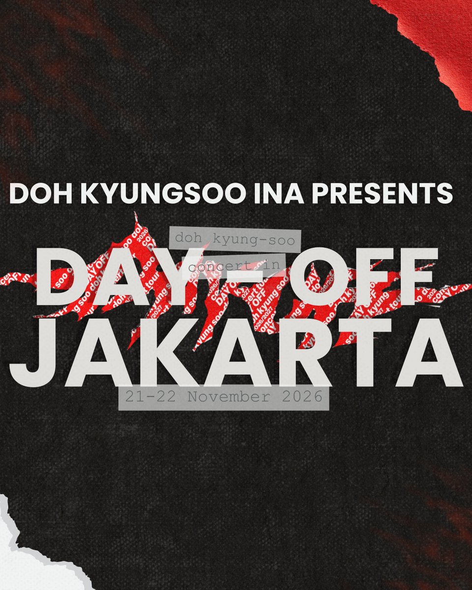 dayoff_jkt's tweet photo. Jakarta, are you ready for your DAY OFF? ❤️

#DohKyungsoo #DAYOFF_inJakarta https://t.co/VB2YqRJ2g5
