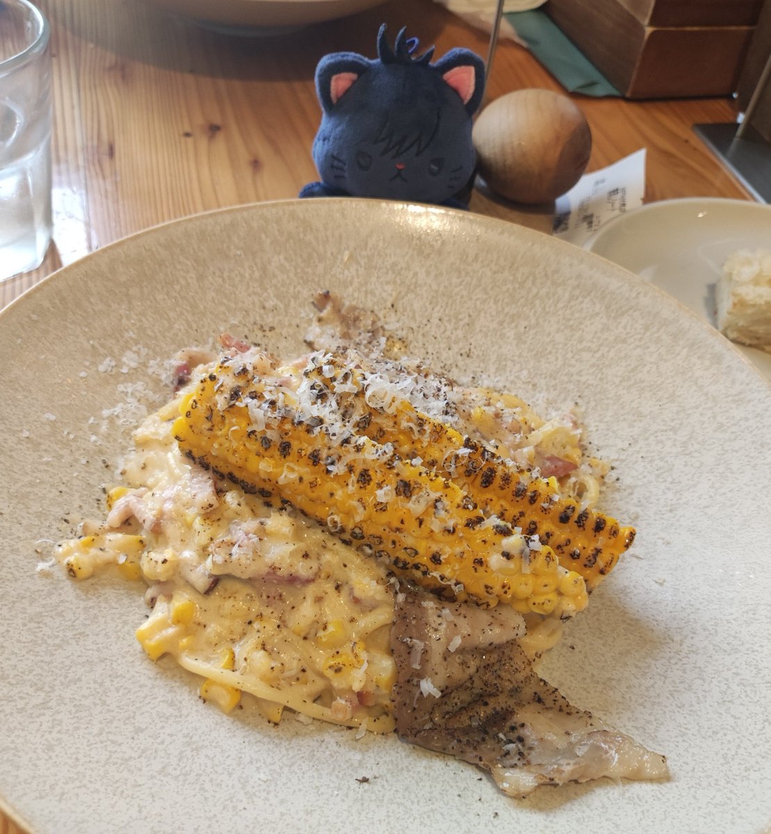 simasima2004's tweet photo. みににゃん「とうももこしの ぱすたでしゅ🌽」 https://t.co/qqIrgmSaLN