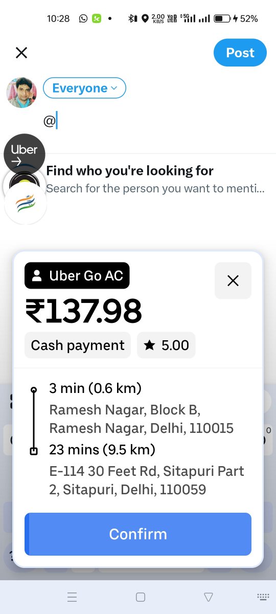 Pk31Bhardwaj's tweet photo. @TransportDelhi @CMODelhi @LtGovDelhi @ola_supports @Uber_Support              
ऐसे दर्जनों स्क्रीनशॉट देखने को मिल जाएंगे जहाँ ड्राइवर को उसकी लागत के मुकाबले बेहद कम किराये पर काम करना पड़ रहा है।
सवाल कंपनियों से भी है और सरकार से भी—क्या ऐप कंपनियों को ड्राइवर से उसकी लागत से नीचे काम करवाने की खुली छूट मिली हुई है?
ड्राइवर अपनी गाड़ी लगाता है, EMI/मेंटेनेंस, ईंधन, टैक्स, परमिट, फिटनेस और इंश्योरेंस सब खुद उठाता है। फिर किराया तय करने की बारी आती है तो फैसला एक “एल्गोरिथम” करेगा?
एल्गोरिथम भी इंसानों ने ही बनाया है।
अगर सरकार न्यूनतम किराया तय कर दे कि इससे नीचे कोई राइड नहीं बनेगी, तो क्या एल्गोरिथम उससे नीचे किराया दिखा पाएगा?
फिर समस्या एल्गोरिथम की है या उसे ऐसा करने की अनुमति देने वाली नीति की?
सरकार अगर स्वयं रोजगार को बढ़ावा देने का दावा करती है तो यह भी सुनिश्चित करे कि स्वयं रोजगार करने वाला व्यक्ति अपनी लागत से नीचे काम करने के लिए मजबूर न हो।
ड्राइवर को रोजगार दिया है या एल्गोरिथम के हवाले कर दिया है?