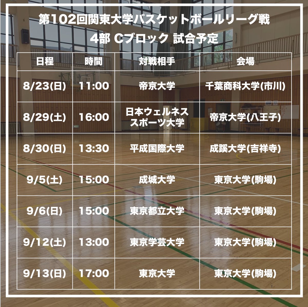 kubbc1959's tweet photo. 【リーグ戦日程のお知らせ】
会場に足を運んでいただき、ぜひ皆様の声援で後押しいただけますと幸いです。

日程は今後変更される可能性があります。

*関東大学バスケットボール連盟HP　https://t.co/hXTcNDtwdn
*関東大学女子バスケットボール連盟HP　https://t.co/ubbtc3DINg https://t.co/PU5roICTcl