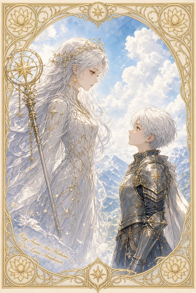 aistudy12's tweet photo. 星の魔女と、一人の騎士。

時は流れ、男は少年から老境までを生きた。
彼女だけは、変わらなかった。

各時代、異なる作監・監督が描いた記録。

幼少期｜青年期｜壮年｜中年｜老境

#ファンタジー_AI創作フェア
#今日のイラスト https://t.co/Tn16RRTCyF
