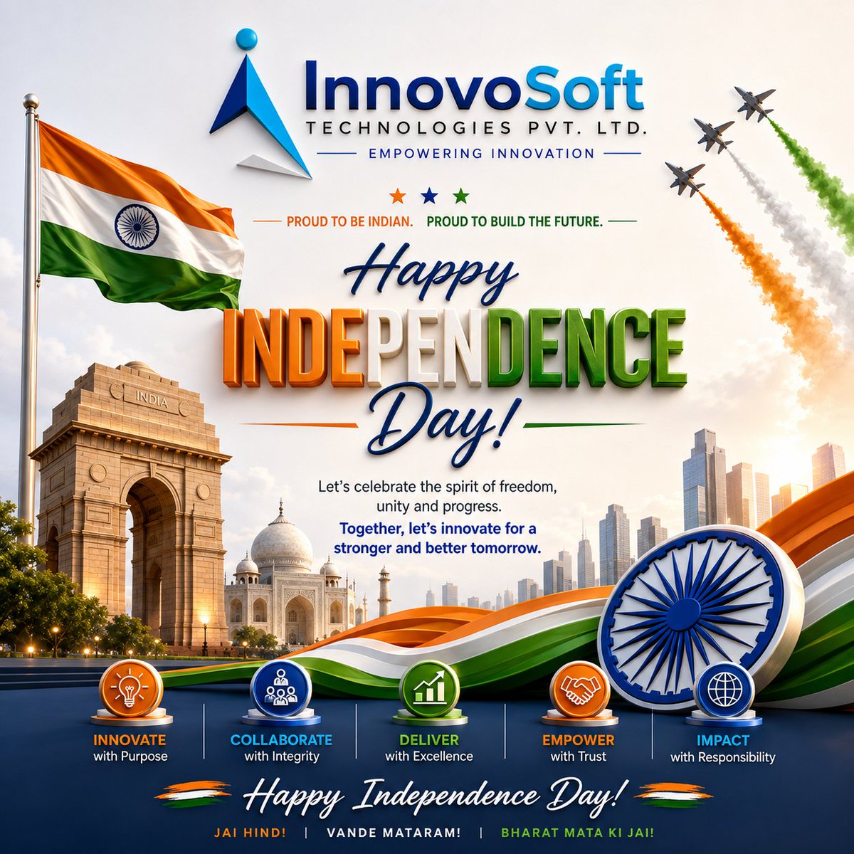 InnovosoftL's tweet photo. ✨Happy Independence Day!✨ 
Let us celebrate the spirit of freedom, unity, and progress. May we continue to innovate, inspire, and build a stronger future together. https://t.co/42w8TCQiNm
