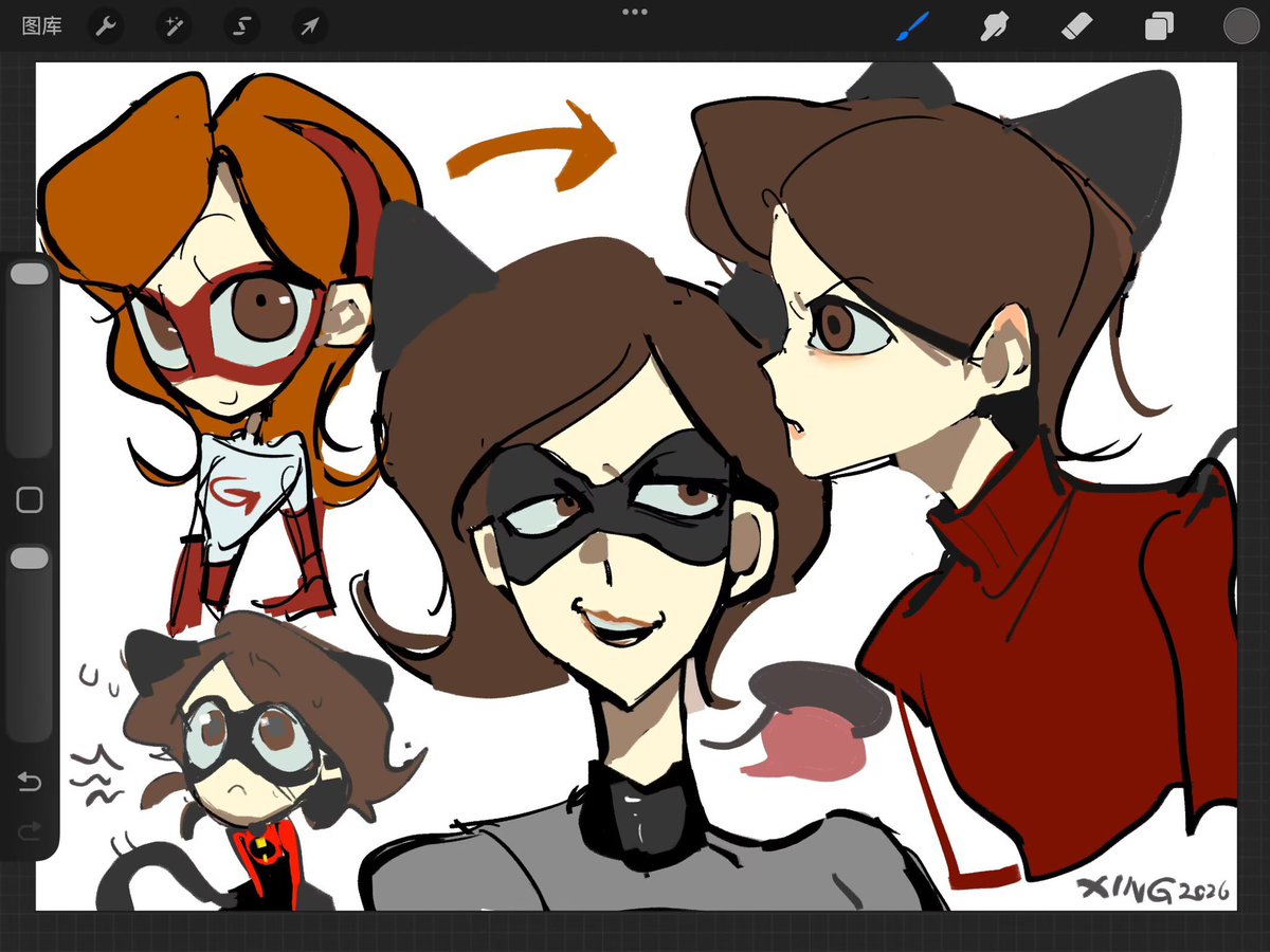 XING_CrazyStar's tweet photo. 小猫🐈‍⬛
#theincrediblesfanart 
#theincredibles
#elasticgirl https://t.co/1OPo8dcUCM