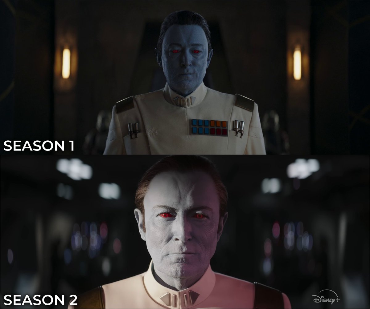 SWTV_Updates's tweet photo. Grand Admiral Thrawn in season 1 and 2 of #Ahsoka! https://t.co/kiBVfZz9hJ