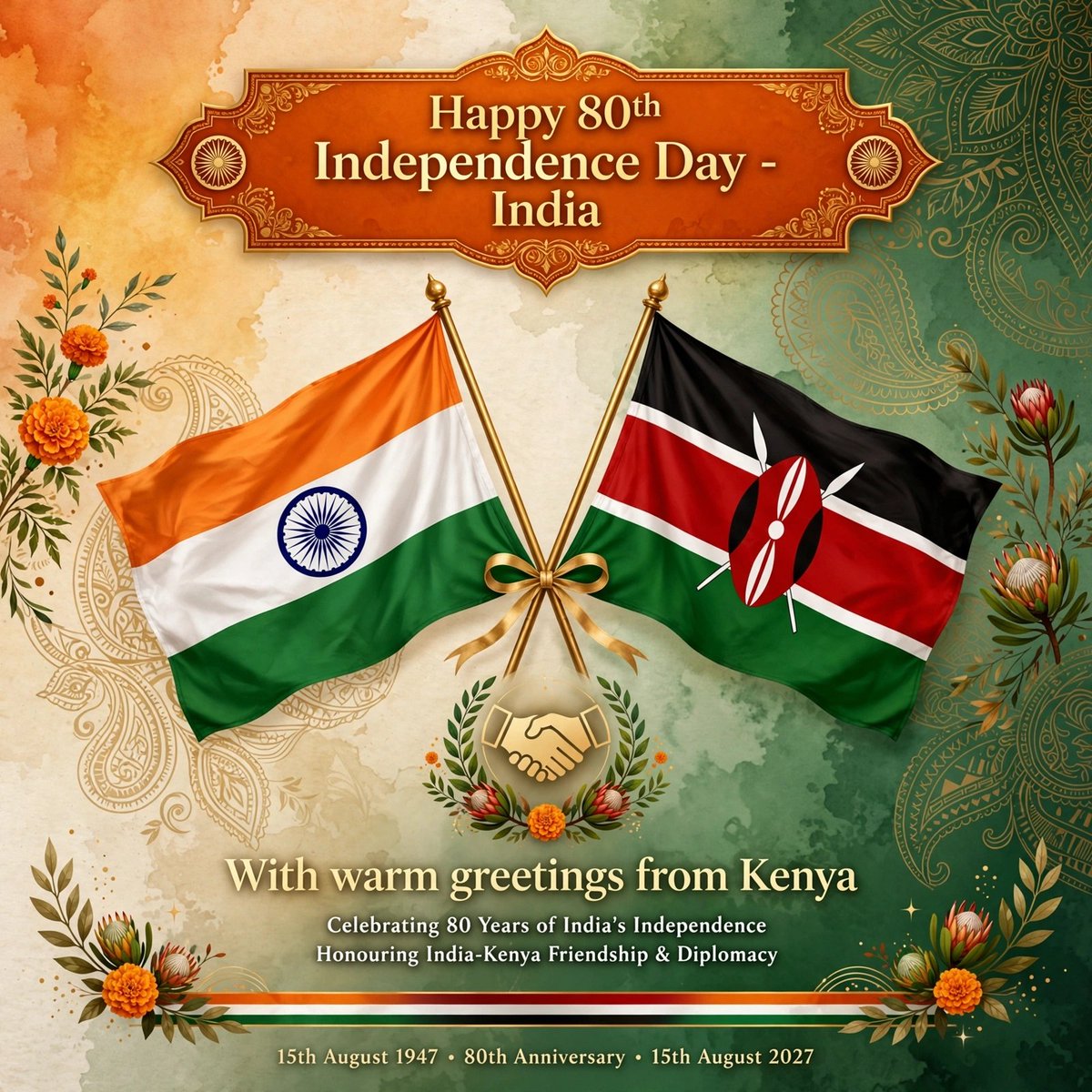 KaunduGrace's tweet photo. Independence of India 🇮🇳 | 2026
15 August 2026 marks India’s 80th Independence Day. 🇮🇳 This special day reminds us of the courage, sacrifices, and determination of the freedom fighters who helped India achieve independence in 1947 Jai Hind! 🇮🇳❤️
#IndependenceDay2026 #India #trend https://t.co/ANncbxhNwx