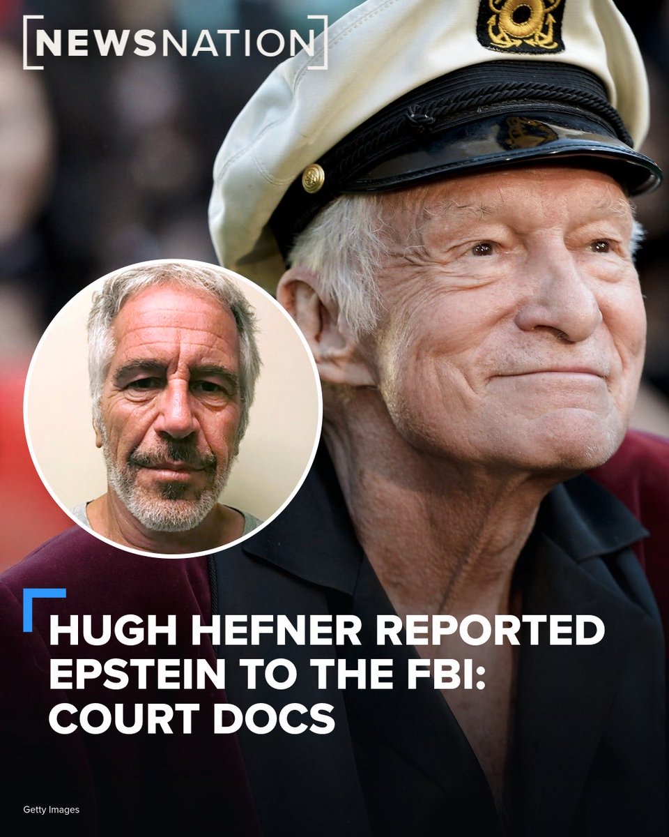 SpencerHakimian's tweet photo. Hugh Hefner told the FBI that a Playboy Playmate was sexually abused by Jeffrey Epstein. 

They ignored him. https://t.co/f1QDNjOG8a