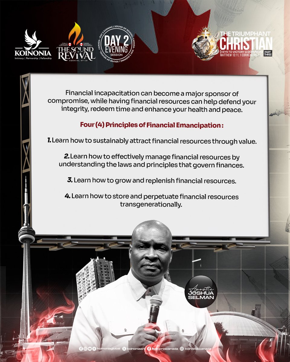 koinoniaeni's tweet photo. #ApostleJoshuaSelman
#TheTriumphantChristianPart3
#KeysToVictoryAndDominion
#TheSoundOfRevival2026
#SoundOfRevivalCanada
#KoinoniaGlobal https://t.co/YHakn5jjbO