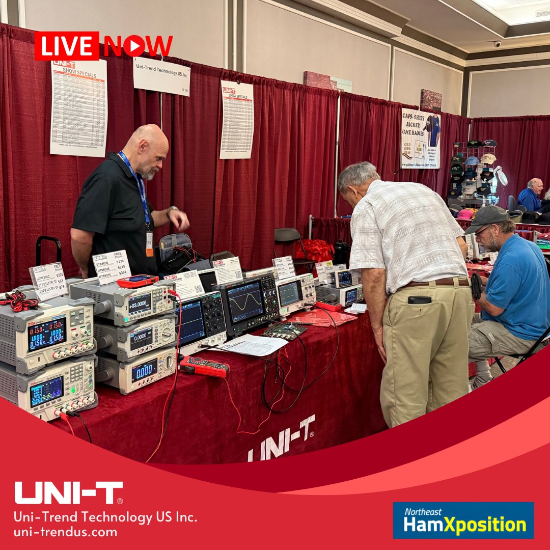 UnitrendUS's tweet photo. LIVE: UNI-T is now at the Northeast HamXposition 2026!

We are excited to be back at the Best Western Royal Plaza Hotel &amp; Trade Center in Marlborough, MA, August 14–16, 2026.

Come see us at HamXposition 2026!

Unite your test bench with UNI-T.
https://t.co/GqyXMSb9Qt
#UniTrendUS https://t.co/LciFbQTzyz