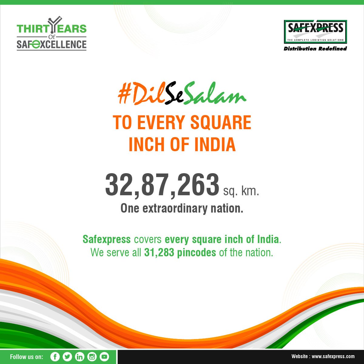 Safexpress's tweet photo. This Independence Day, we celebrate 15 reasons why India inspires a #DilSeSalam.

From diversity and ambition to resilience and progress, each reflects a nation that keeps moving forward.

At Safexpress, we’re proud to connect businesses and power India’s growth every day. https://t.co/AM9JaBBvHp