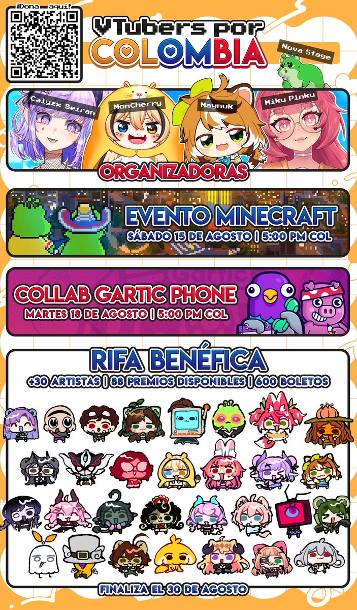 MonCherryVT's tweet photo. ✨ 🇨🇴 VTUBERS POR COLOMBIA 🇨🇴 ✨

¡Súmate a esta hermosa causa! 
Estamos organizando una rifa benéfica para apoyar a quienes más lo necesitan.

🎟️ 600 boletas
🎁 ¡88 premios de lindo artecito!
💸 100% de lo recaudado será donado a la Cruz Roja.

Mil gracias a todos los artistas y personitas increíbles que se han sumado. ¡Sin el apoyo de cada uno de ustedes, esto no sería posible! 🥰✨

👇 Más información y detalles en el primer comentario 👇