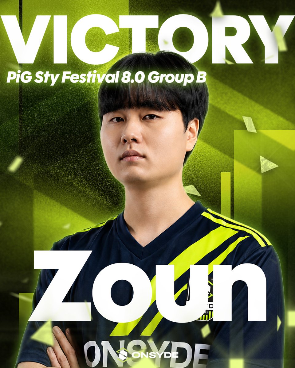 official_onsyde's tweet photo. Zoun finishes 1st in his group and advances to the Playoffs with an excellent performance! ⚔️

Please join us in congratulating Zoun on securing the top spot and advancing to the Playoffs! 👏

#ONSYDE #Zoun #SC2 #PiGStyFestival https://t.co/G2yIVjmdX8