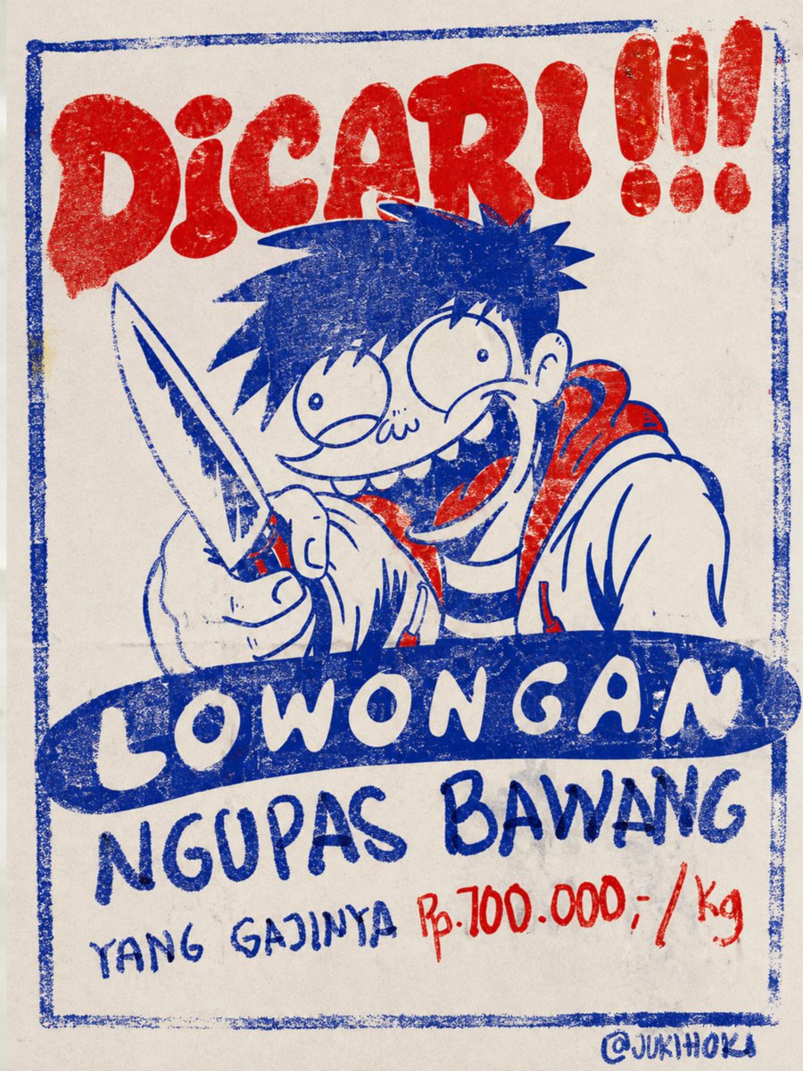 JukiHoki's tweet photo. TOLONG!!!

Di ekonomi begini segala peluang harus dicari. Tolong share lowongan ngupas bawang itu. 10 kilo perhari udah cukup buat sebulan biaya hidup gue. https://t.co/0qDypUWYNV