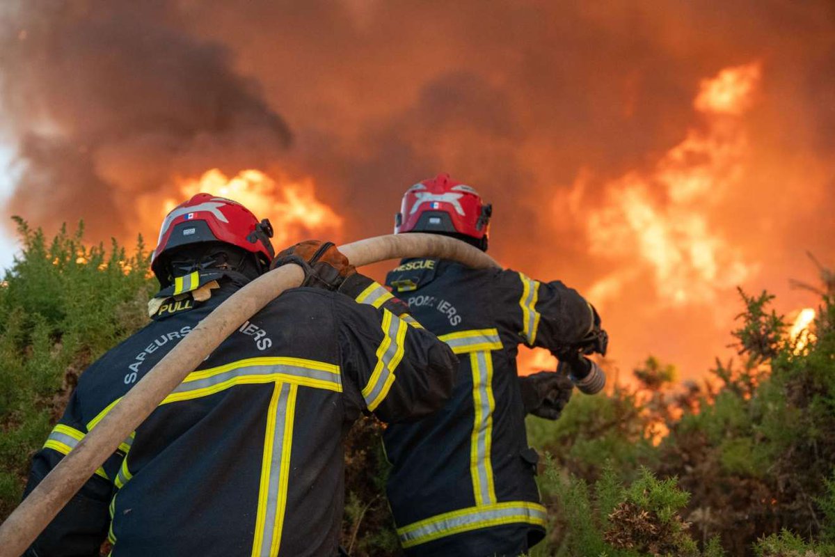 RAutrement's tweet photo. Saint-Just : le feu est désormais fixé après avoir parcouru 230 hectares. Aucune reprise n’est constatée et aucun hameau n’est menacé. 162 sapeurs-pompiers restent mobilisés.
#SaintJust #IlleEtVilaine #Incendie #Pompiers #SDIS35 #Bretagne à lire : https://t.co/lrjtsAYSN3 https://t.co/cj9coX01lG