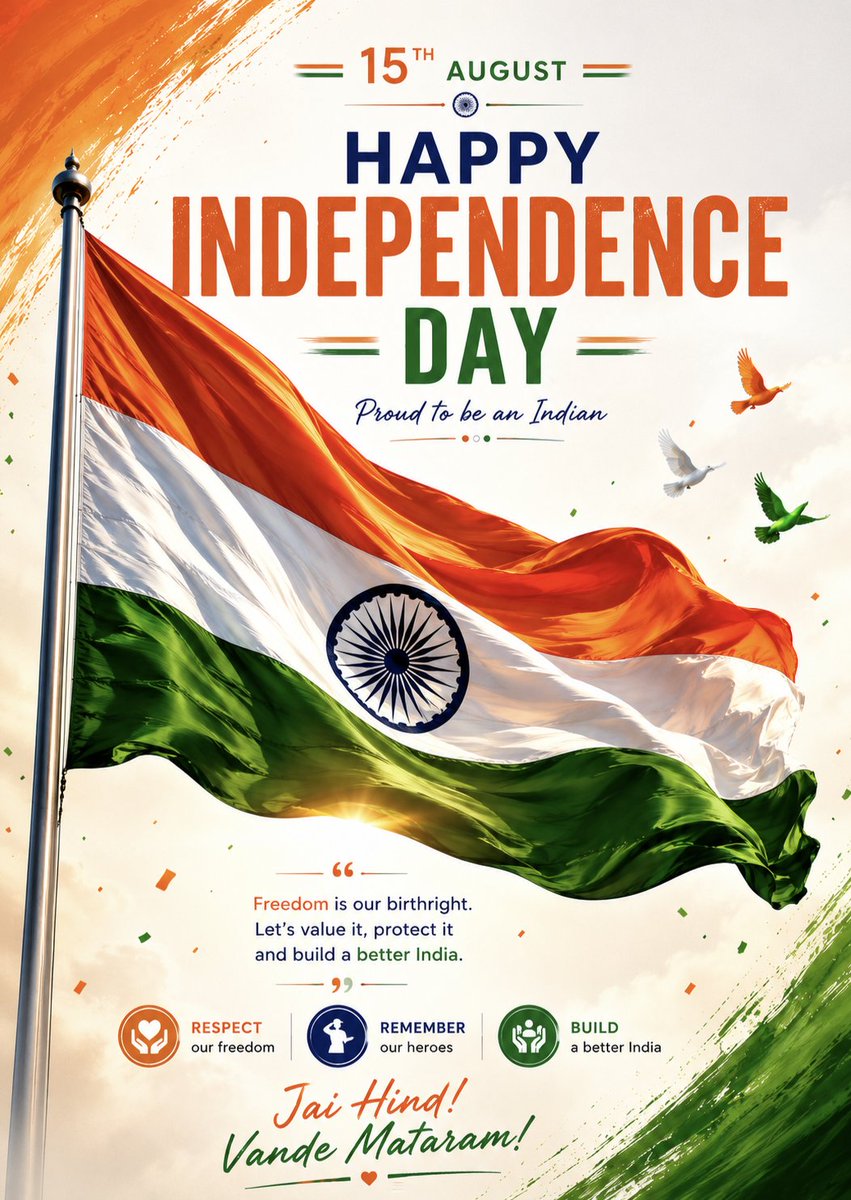 nta_updates's tweet photo. ๐ฎ๐ณ Happy Independence Day to everyone ๐ฎ๐ณ
#IndependenceDay #15August #NTAUpdates https://t.co/5t0KSux7kK