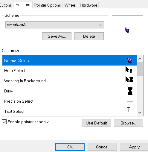 Orlaconark's tweet photo. @Don_Carlos_22 @vev13417 Have you made a scheme for the custom cursors?
Make sure you put it and click save as so it wont disappear when you turn your pc on again. https://t.co/wM10JzD23J