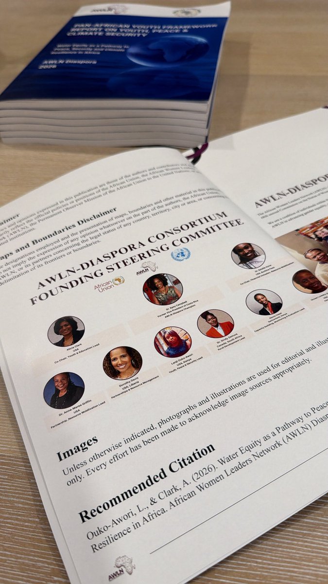 TheLanji's tweet photo. Congratulations to my co-author, Alicia Clark, on the launch of the Pan-African Youth Framework Report on Youth, Peace & Climate Security.

As a Founding Steering Committee Member of the AWLN Diaspora Consortium, seeing our collective vision take shape as a framework for action, is a powerful milestone for youth, peace and security in Africa.

The AWLN, an African Union and United Nations initiative established in 2017, is a continental platform advancing women’s leadership, influence and participation in shaping Africa’s future.